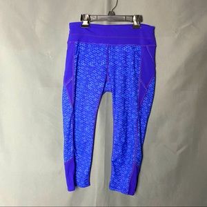 Athleta Printed Purple Leggings Medium